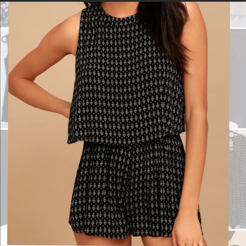 Lulus Creative Approach Black Print Romper